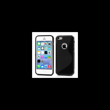 iPhone 5C cover i TPU med cirkeludskæring, sort
