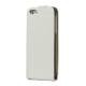 Lodret Læder Magnetisk Case iPhone 5 cover - White