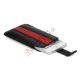 PU Læderetui med trækstrop og farvet stribe til iPhone 5 5S og 5C, rød og sort