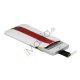 PU Læderetui med trækstrop og farvet stribe til iPhone 5 5S og 5C, rød og hvid