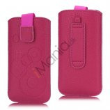 iPhone 5, 5S & 5C Etui med trækstrop, velkrolås og cirkelmønster, pink