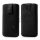 PU Læder-sleeve med trækstrop og velcrolås til iPhone 5 5S og 5C, sort