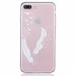 iPhone 7+/8+ TPU cover - Hvide fjer og fugle