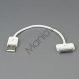 Kort iPhone USB kabel, 12 cm, hvid