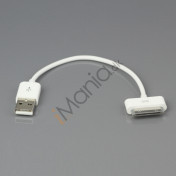 Kort iPhone USB kabel, 12 cm, hvid