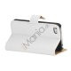 iPhone 4 læderetui med vandret åbning, lås og kreditkortholder - Hvid