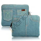 Blå Jeans Style Soft Etui med lynlås Design til iPad / iPad 2/ipad 3