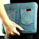 Blå Jeans Style Soft Etui med lynlås Design til iPad / iPad 2/ipad 3