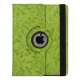 Nye iPad 2 3 4 Kunstlæder Stand Case Cover Blomster Præget 360 Grader Roterbar - Grøn