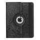 Nye iPad 2 3 4 Kunstlæder Stand Case Cover Blomster Præget 360 Grader Roterbar - Sort