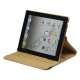 360 Grader Roterbar Blomster Præget Stand Case Kunstlæder til Den Nye iPad 2 3 4 - Orange