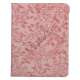 360 Grader Roterbar Blomster Præget Stand Case Kunstlæder til Den Nye iPad 2 3 4 - Pink