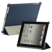 Stilfuld Kunstlæder Smart Cover med holder til iPad 2 3 4 - Blå