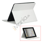 Stilet Microfiber Case Cover med stativ til Den Nye iPad 2 3 4 - Hvid