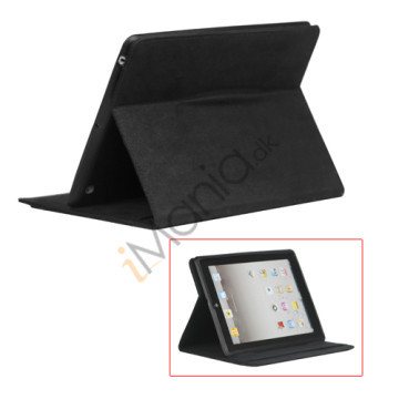 Stilet Microfiber Case Cover med stativ til Den Nye iPad 2 3 4 - Sort