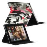 Camouflage Magnetisk Kunstlæder Smart Cover Stand til Den Nye iPad 2 3 4 - Pink