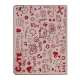 Kunstlæder Folio Stand Case Præget med Sød Tegneserie til iPad 2 3 4 - Rød