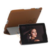 Premium Kunstlæder Smart Cover til den nye iPad 2. 3. 4. Gen - Brun
