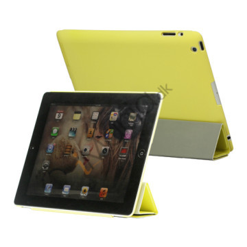Slim Kunstlæder Smart Cover med holder til iPad 2. 3. 4. Gen - Gul