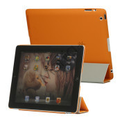 Slim Kunstlæder Smart Cover med holder til iPad 2. 3. 4. Gen - Orange