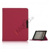 Drejes 360 grader, Folio Canvas Stand Case med Stylus til iPad 2. 3. 4. Generation - Rød