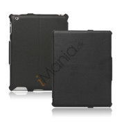 Slim Lychee PU Kunstlæder Case Cover til iPad 2. 3. 4. Gen - Sort