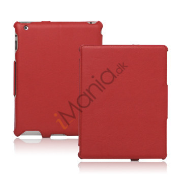 Slim Lychee PU Kunstlæder Case Cover til iPad 2. 3. 4. Gen - Rød