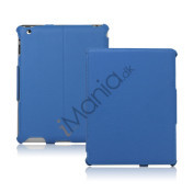 Slim Lychee PU Kunstlæder Case Cover til iPad 2. 3. 4. Gen - Blå