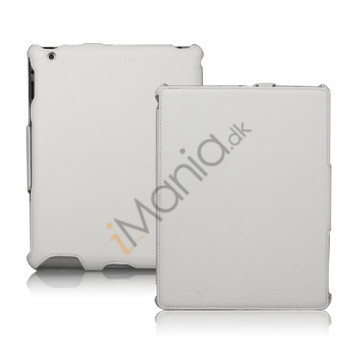 Slim Lychee PU Kunstlæder Case Cover til iPad 2. 3. 4. Gen - Hvid