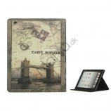 iPad 2. 3. 4. Gen British Style London Tower Bridge Magnetisk Kunstlæder Taske med stativ