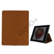 Premium Folio KunstKunstlæder Case med bælte Stand Dust Proof Plug Etc til iPad 3:e 2nd Gen - Brun
