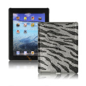 Sparkling Rinestone Zebra Cover Case til den nye iPad - Sort
