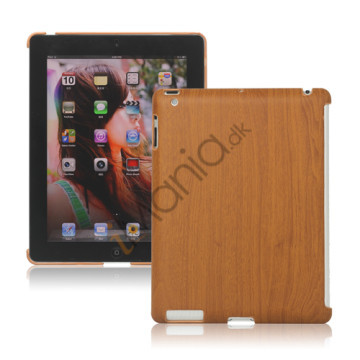 Træ Kunstlæder Coated Plastkuffert til iPad 2 3 4 Smart Cover Companion - Brun