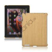 Træ Style Kunstlæder Coated Plastic Cover til iPad 2 den nye iPad 3rd gen - Light Brown