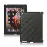 Carbon Fiber Kunstlæder Hard Case Smart Cover Companion til iPad 2 3 4 - Sort