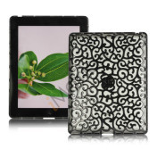 Metalbelagt Hollow Flower Hard Case Cover til iPad 2 3 4 - Grå