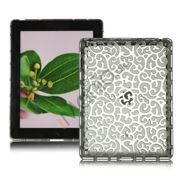 Metalbelagt Hollow Flower Hard Case Cover til iPad 2 3 4 - Sølv