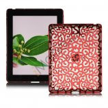 Metalbelagt Hollow Flower Hard Case Cover til iPad 2 3 4 - Rød
