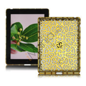 Metalbelagt Hollow Flower Hard Case Cover til iPad 2 3 4 - Guld