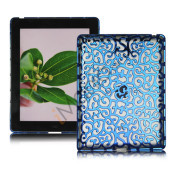 Metalbelagt Hollow Flower Hard Case Cover til iPad 2 3 4 - Blå