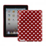 Polka Dot TPU Gel Case til Den Nye iPad 2. 3. 4. Gen - Hvid / Rød