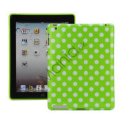 Polka Dot TPU Gel Case til Den Nye iPad 2. 3. 4. Gen - White / Green