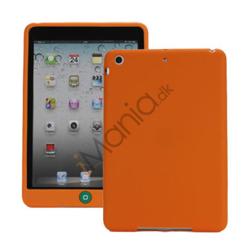 Blødt Silicone Case Cover med Chokolade Home Button til iPad Mini - Orange