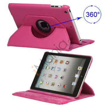 360 Degree Rotary Leather Case Cover til iPad Mini - Rose