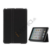 Slim Canvas Case Cover with Stand til iPad Mini - Sort