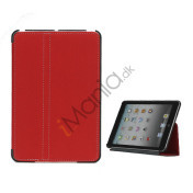 Slim Canvas Case Cover with Stand til iPad Mini - Rød