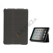 Slim Canvas Case Cover with Stand til iPad Mini - Grå