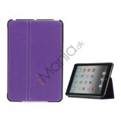 Slim Canvas Case Cover with Stand til iPad Mini - Lilla