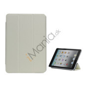 Folio Style Leather Magnetic Case Cover til iPad Mini - Hvid