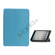 Folio Style Leather Magnetic Case Cover til iPad Mini - Blå